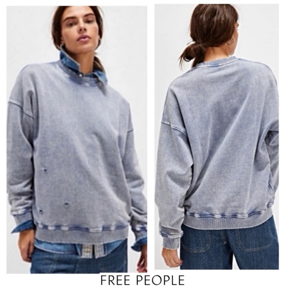 Free People Tops - ❌SALE❌ FREE PEOPLE x Falling Forward Sweatshirt L Oversized Distressed NWT-$90